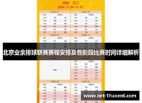 北京业余排球联赛赛程安排及各阶段比赛时间详细解析 北京业余排球联赛赛程安排及各阶段比赛时间详细解析
